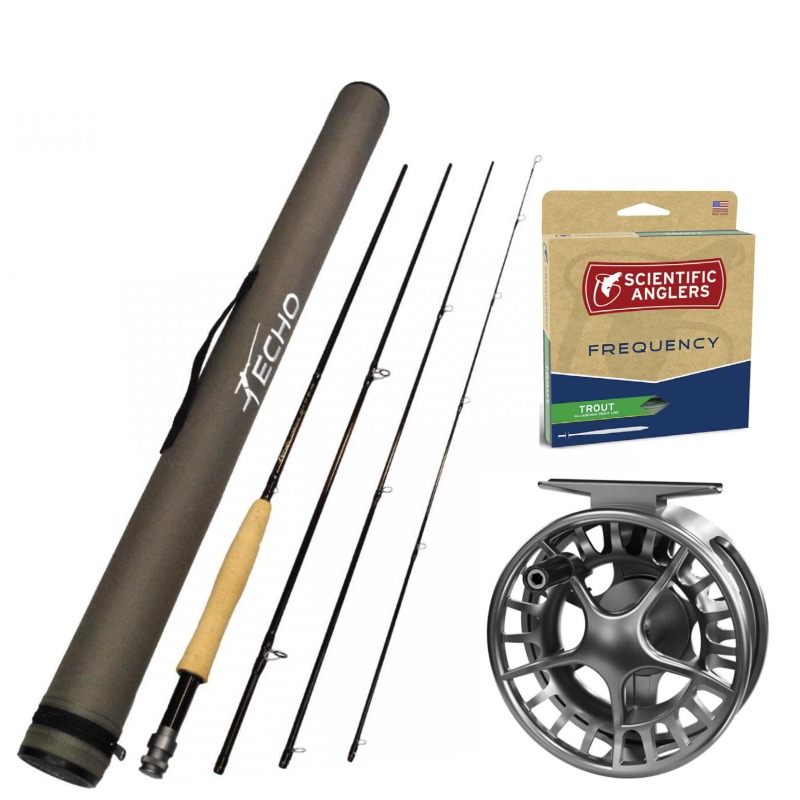 Echo Carbon XL 4904 Fly Rod Outfit 4wt, 90, 4pc Fishing Rod & Reel